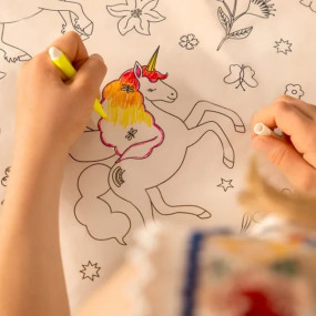 Toalha para colorir unicórnios